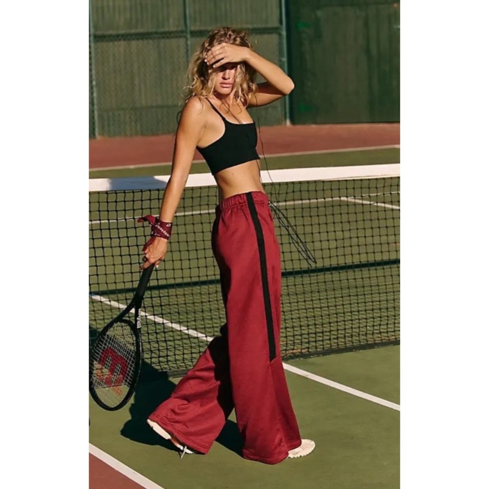 NWT Free People Fineline Sweat Pants Sour Cherry S - Picture 5 of 6